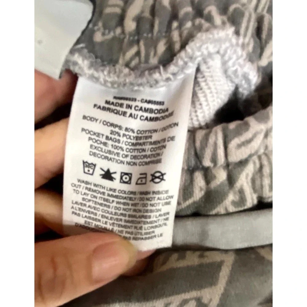 Nike Shorts Boys Large Gray All Over Swoosh Logo Print Cotton Training Athletic